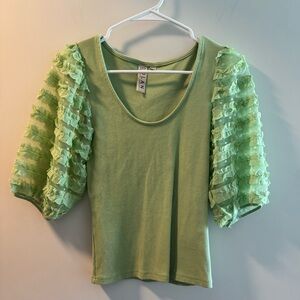 Anthropologie Dolan Ruffle Sleeve Top